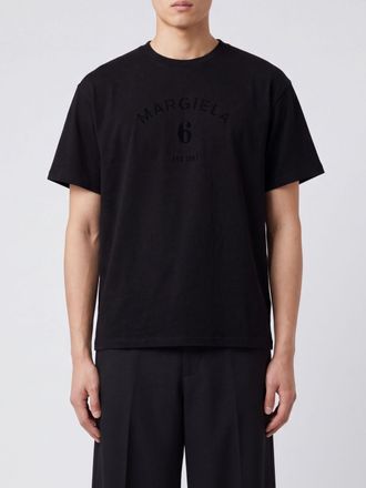 Maison Margiela T-shirt girocollo in cotone con spalle scese