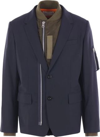 sacai Giacca con zip - Blu