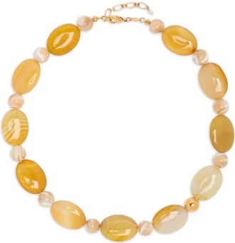 Anni Lu Desert Dreamer oval beaded necklace - Yellow