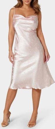 Bebe Animal Print Satin Slipdress in Blush at Nordstrom Rack, Size X-Large