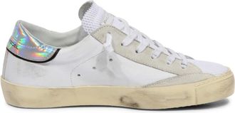Philippe Model Prsx Low Broderie Neon Sneakers - Dames - Sneakers - Wit - 36 EU - Leer - Schoenen