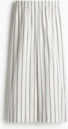 H&M Ankle-length Cotton Trousers in White/striped at Nordstrom, Size 4X-Large