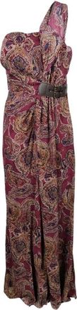 Ralph Lauren Jurken Bordeaux - Dames - Avondkleed - Veelkleurig - S - Polyester - Kleedjes