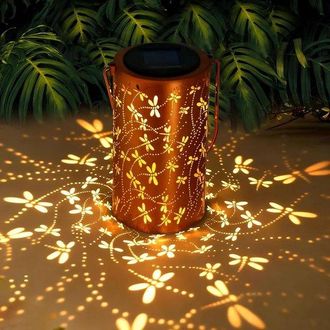 OEM Faroles Solares Colgantes Impermeables Con Forma De Lib&eacute;lula - Iluminaci&oacute;n Led Met&aacute;lica Para Crear Ambientes En El Jard&iacute;n, Patio, Porche Y Balc&oacute;n