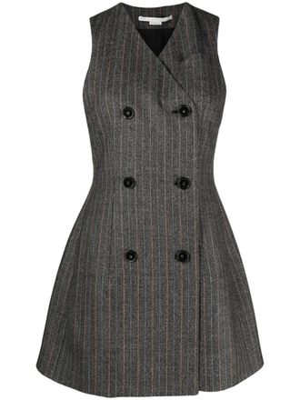 Stella McCartney double-breasted pinstripe minidress - women - Wool/Viscose/Cotton - 34 - Grey