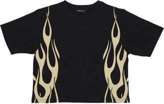 Vision Of Super Flames Tee Zwart/off White - Dames - T-shirts - Zwart - M - Katoen - Tops