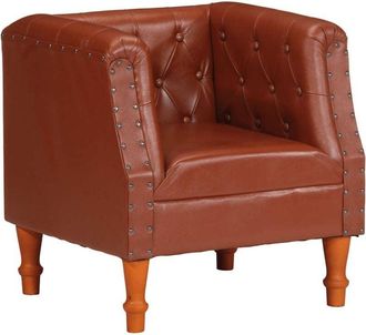 vidaXL Poltrona Marrone in Vera Pelle vidaXL