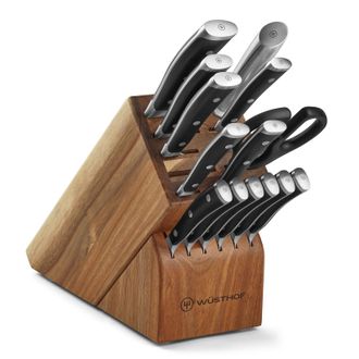 W&uuml;sthof Classic Ikon Classic Ikon 15 Piece Knife Block Set, Acacia