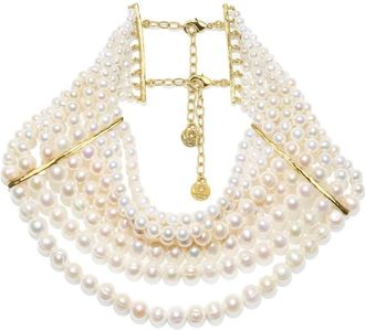 Goossens Graine de Gemmes necklace - unisex - 24kt Gold Plated Brass/Mother of Pearl - One Size