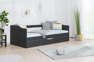 Ticaa Funktionsbett »Melinda, Daybett, Jugendbett, 2 Schlafplätze, Schublade auf Rollen« 90x200cm, FSC-zertifizierte Kiefer, 2 Rollroste, Massivholz