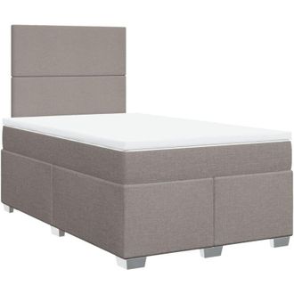 vidaXL Vidaxl - Cama Box Spring Con Colch&oacute;n Tela Gris Taupe 120x190 Cm