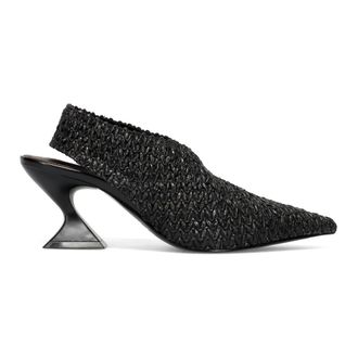 Jeannot Pumps, female, Black, Size: 10 US Aj651 Rafia Pump