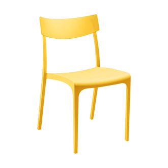 Dmora Dmora - Sillas De Jard&iacute;n Lupia, Silla De Jardin, Asiento Exterior Multiusos, Banco De Jard&iacute;n, Made In Italy, 54x46 H80 Cm, Amarillo