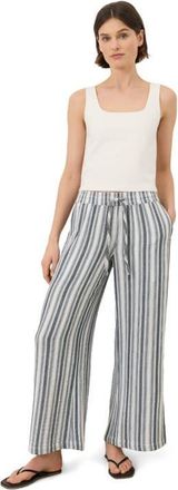 Pact Organic Cotton Coastal Double Gauze Pants in Coastal Stripe Navy Blue at Nordstrom, Size X-Large