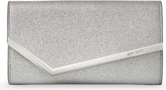 Jimmy Choo London Tassen, Dames, Grijs, ONE Size, Leer, Emmie Clutch