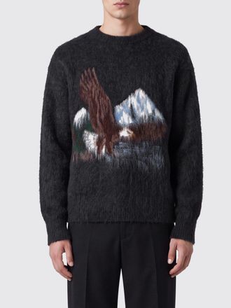 Maison Margiela Maglia girocollo in misto lana e alpaca con stampa fauna