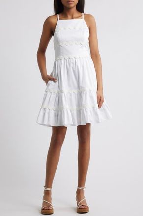 Lilly Pulitzer Angelynn Rickrack Fit & Flare Dress in Resort White at Nordstrom, Size 14