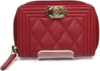 Chanel Tweedehands leren portemonnees - Dames - Vintage Accessoires - Rood - ONE Size - Vintage