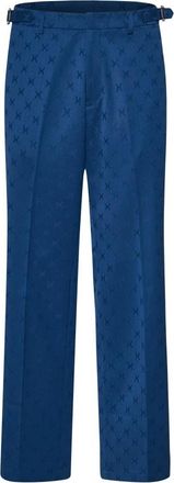 John Richmond Getailleerde Rechte Broek - Heren - Straight fit broeken - Blauw - XS - Leer - Broeken