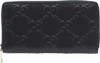 Gucci Black Coated Canvas Long Wallet (Bi-Fold) (Pre-Owned)