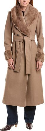 Via Spiga Double-Breasted Belted Coat