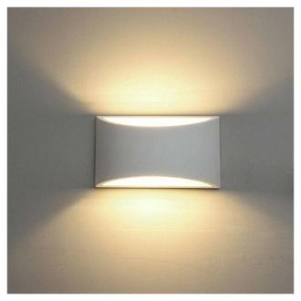 Trade Shop Trade Shop - Applique Da Parete In Gesso Verniciabile Doppia Luce G9 Lampada Moderna Gs-e14