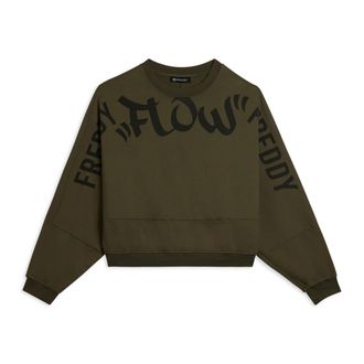 Freddy Felpa oversize cropped con maxi stampa Flow