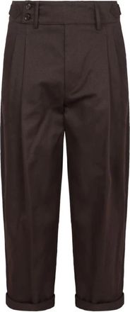 Dolce & Gabbana Gekreukte wollenblend pantalon - Heren - Nette broeken - Bruin - L - Wol - Broeken