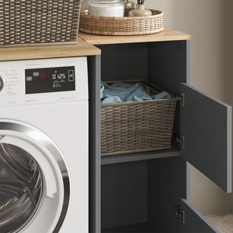 Vicco Mueble De Ba&ntilde;o Viktor, Antracita/roble Dorado, 40.2 X 88.2 Cm Con 2 Puertas, Vicco