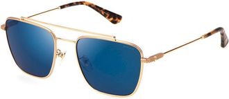 Police SPLN38 OCTANE 10 300B Mens Sunglasses Gold Size 56
