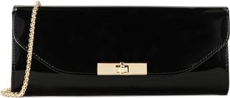 Kazar Elegante zwarte lakleren clutch - Dames - Clutches - Zwart - ONE Size - Leer - Tassen