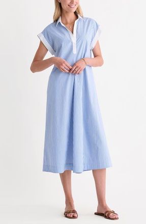 Vineyard Vines Pippa Stripe Midi Dress in Stripe Breaker Blue at Nordstrom, Size X-Small