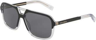Dolce & Gabbana Zwarte zonnebril met Dg 4354 model - unisex - Zonnebrillen - Zwart - 58 MM - Accessoires