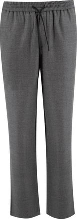 Sease Stretch wolflanel trekkoord broek - Heren - Straight fit broeken - Grijs - 2XL - Wol - Broeken