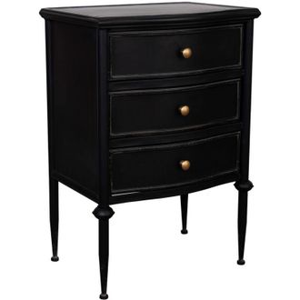 Wanderlust Deco Wanderlust Deco - Mesita De 3 Cajones De Metal Envejecido Negro 46x36x68