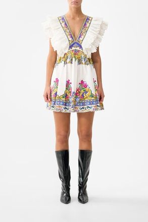 Camilla Double Frill Sleeve Mini Dress in Milla In Sevilla at Nordstrom, Size Xx-Large Au