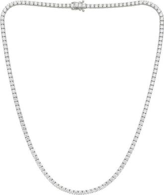 Diana M. Jewels 14kt white gold lab grown diamond tennis necklace weighing 13.01 cts total weight set in a four prong setting