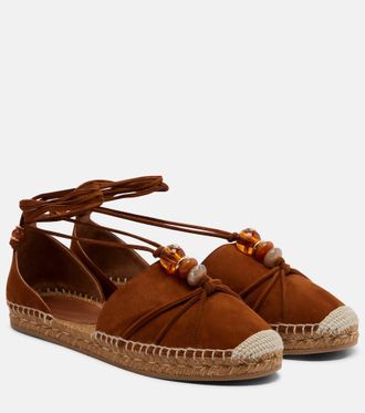 Jimmy Choo London Lemi embellished suede espadrilles