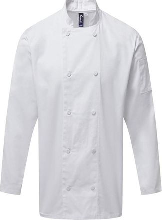 Premier Heren Coolchecker Chef Jacket met lange mouwen (Wit)