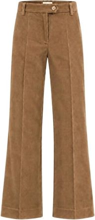 Marella Emmdraghi Straight Broeken - Dames - Straight fit broeken - Bruin - S - Polyester - Broeken