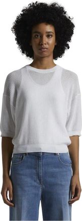 PESERICO Stijlvolle Trui in Diverse Kleuren - Dames - Ronde hals truien - Wit - XL - Truien & Vesten