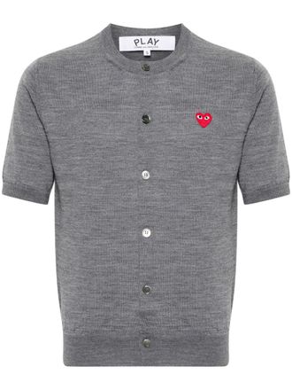 Comme Des Garçons heart-patch wool cardigan - Grey
