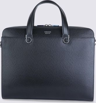 Ferragamo Black Leather Top Handle Bag