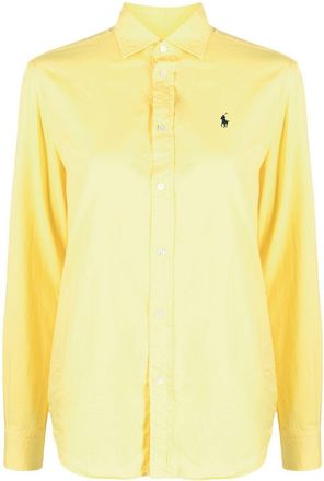 Polo Ralph Lauren Polo Pony button-down shirt - women - Cotton - M - Yellow