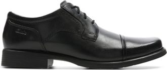 Clarks Mens Lace-Up Derby Toe Cap Shoes Huckley Cap Black Leather 8.5 UK 42.5 EU