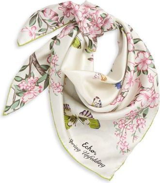 Echo Spring Unfolding Silk Square Scarf in Cream at Nordstrom