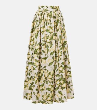 Adriana Degreas Printed cotton-blend maxi skirt
