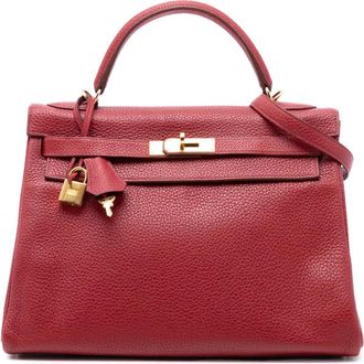 Herm&egrave;s Borsa a tracolla Kelly II Retourne 32 in pelle Togo 2014 - Rosso