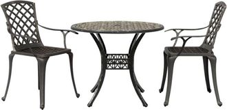 vidaXL 3 Piece Bistro Set Bronze Cast Aluminium vidaXL