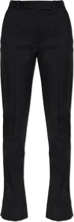 Alexander McQueen Wollen geplooide broek - Dames - Skinny broeken - Zwart - M - Wol - Broeken